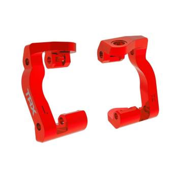 Caster blocks (c-hubs), left & right  6061-T6 Alu red