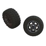 Arrma Wheels & Tires, dBoots Ragnarok Mt Tires, Black Chrome Wheels (2)