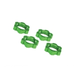 wheels-Nuts, splined, 17mm, serrated (green-Anodized) (4)